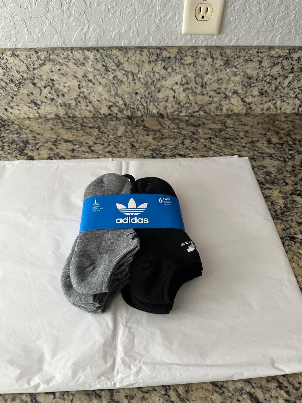 adidas Low-Cut Athletic Socks 6-Pack โ Black & Gray